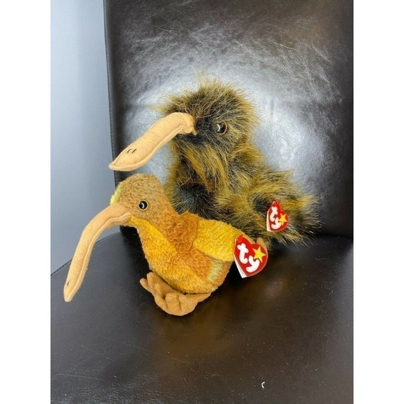 Ty Beanie Babies & Beanie Buddy Duo - Beak Kiwi Bird 4211, 9301 - 1999 - Picture 7 of 7